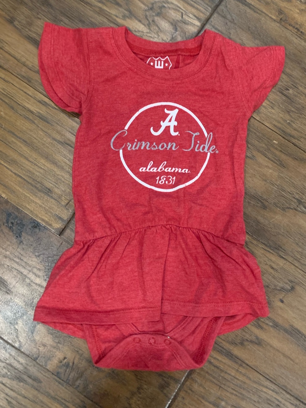 University of Alabama Crimson Tide Red Baby Girl Peplum Bodysuit